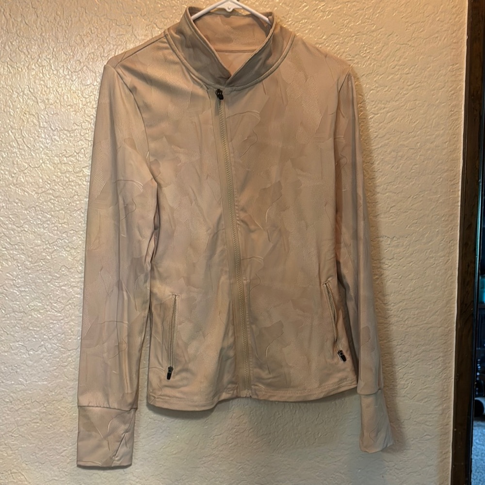 ZYIA Cream Utility Jacket with Stand-Up Collar